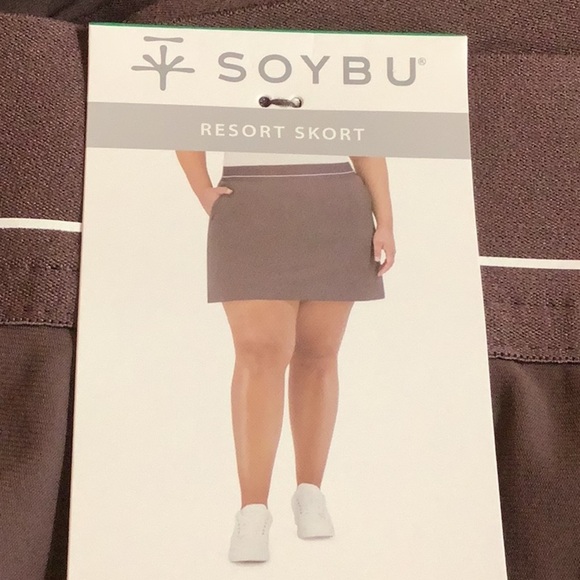 Soybu Size XL Skort Purple Skirt Inner-Shorts Pockets Elastic Waist Stretch.New - Picture 6 of 8